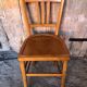 Ancienne chaise bistrot style luterma bois clair vintage #a567