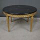 Coffee Table in Marble & Gilded Wood with Gold Leaf, Louis XVI Style – Mid 20th Century