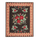 Tapis Kilim moldave en laine, grand motif floral tissé à plat, art populaire, 306 x 242 cm