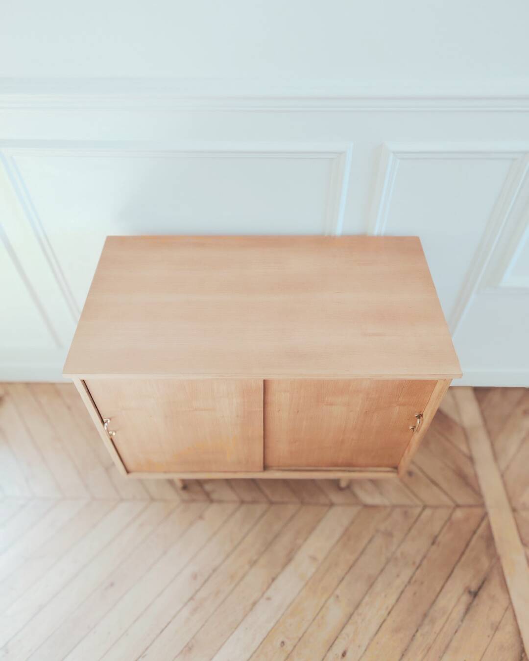 Vinyl cabinet / Renovated low modernist sideboard, 1960s-70s