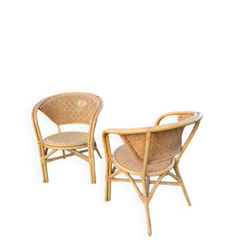 Rattan armchairs