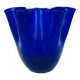 Vintage cobalt blue glass handkerchief vase