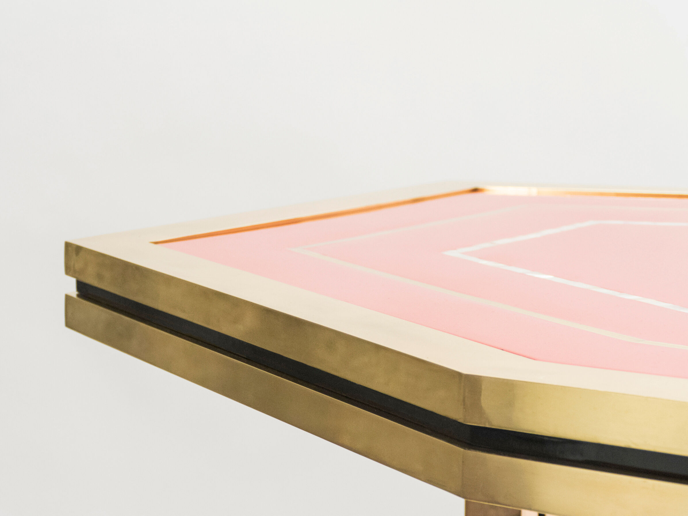 Red brass lacquered table  1970