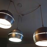 Set of 3 space age pendant lights, 1970s
