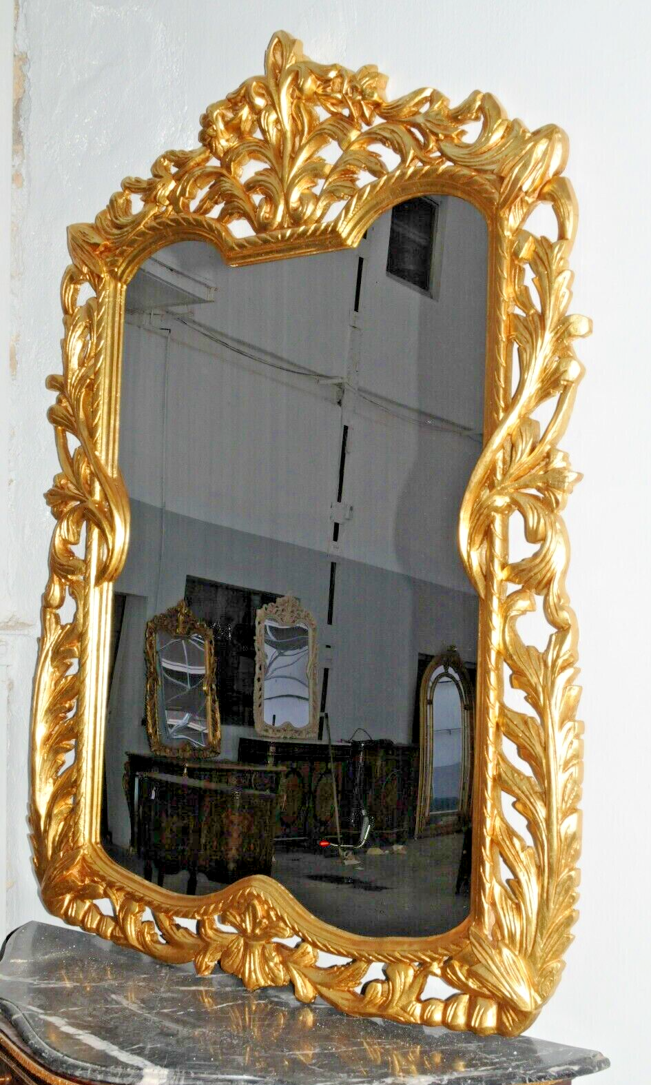 Miroir en bois en hêtre doré