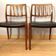 Set of 2 vintage Danish rosewood chairs 1974, Model 83, by Niels Moller