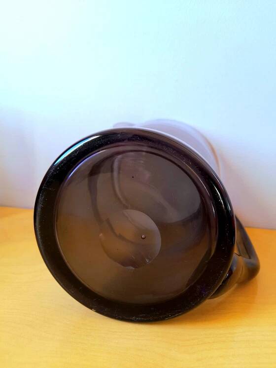 Service en verre fumé, verre et carafe 1970