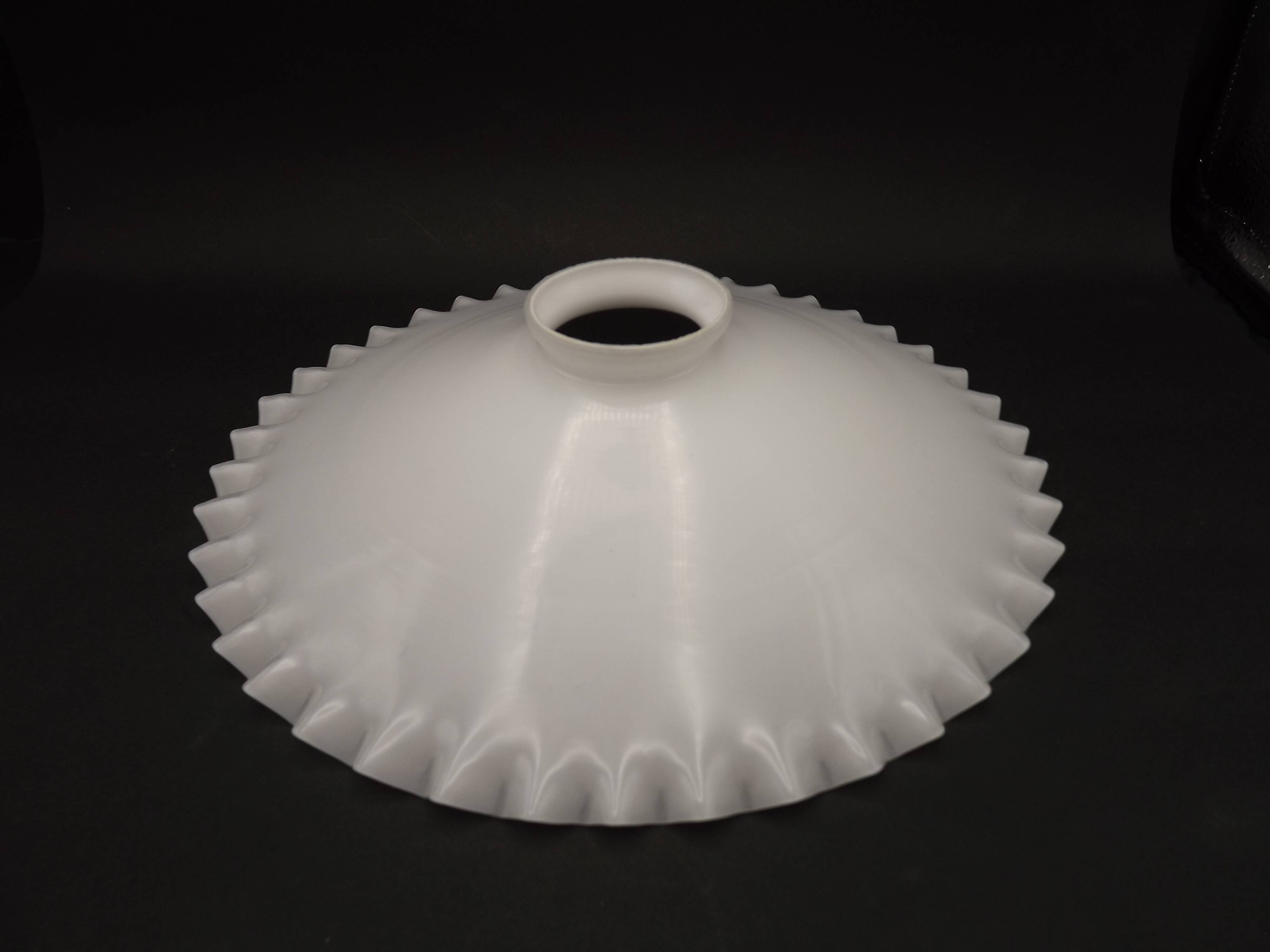 Opaline white glass pendant lampshade with scalloped edge 256