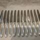 12 silver plated table knives, goldsmith Alfenide st LXVI pearls
