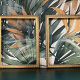 Pair of gold brass frames