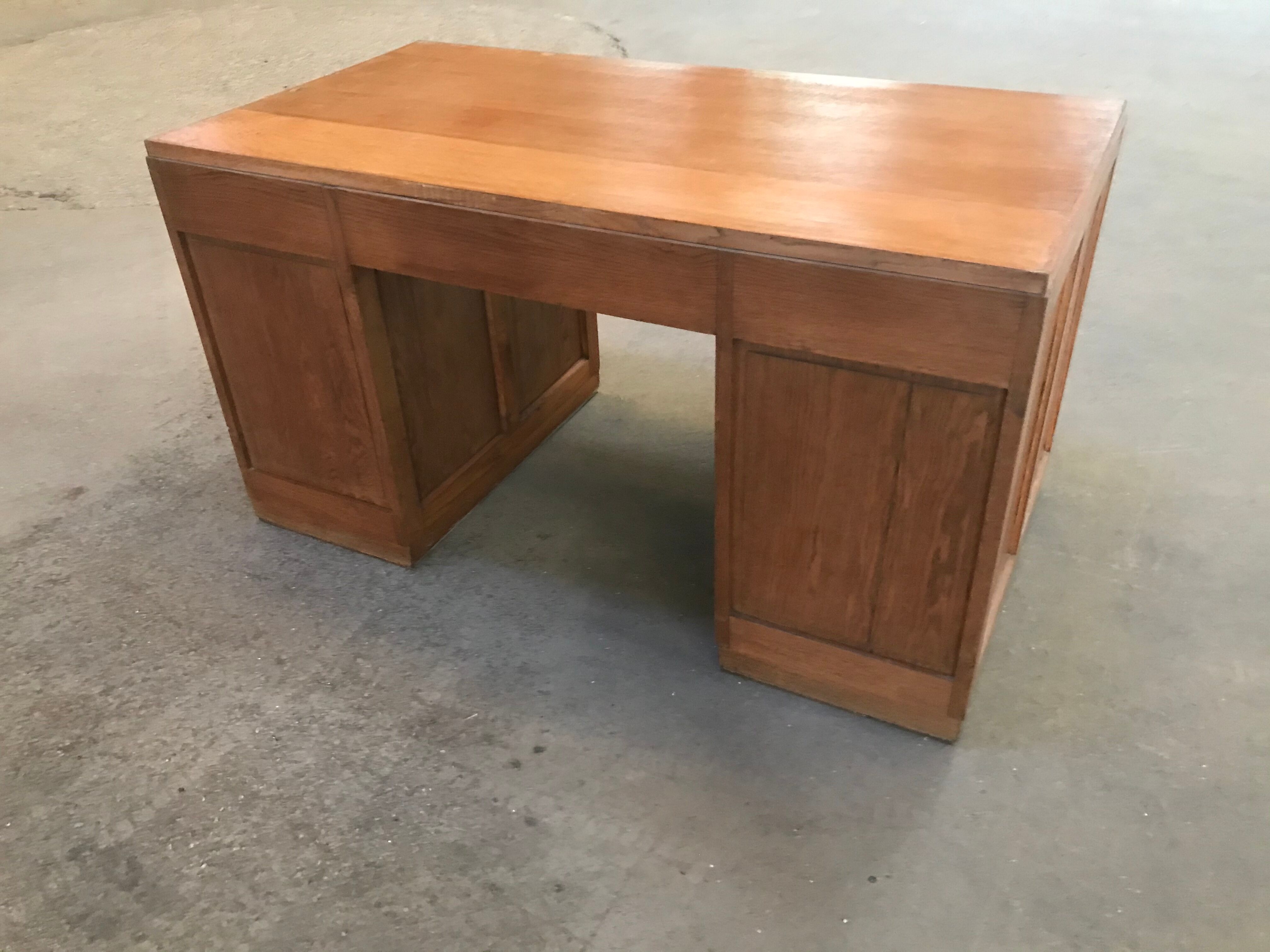 Solid oak administration cabinet desk 1950