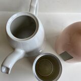White teapot and powder pink