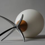 Vintage Hema Space Age Rocket-Shaped Table Lamp, Opal Glass Shade, 1990s.