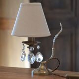 Golden table lamp with crystal tassels