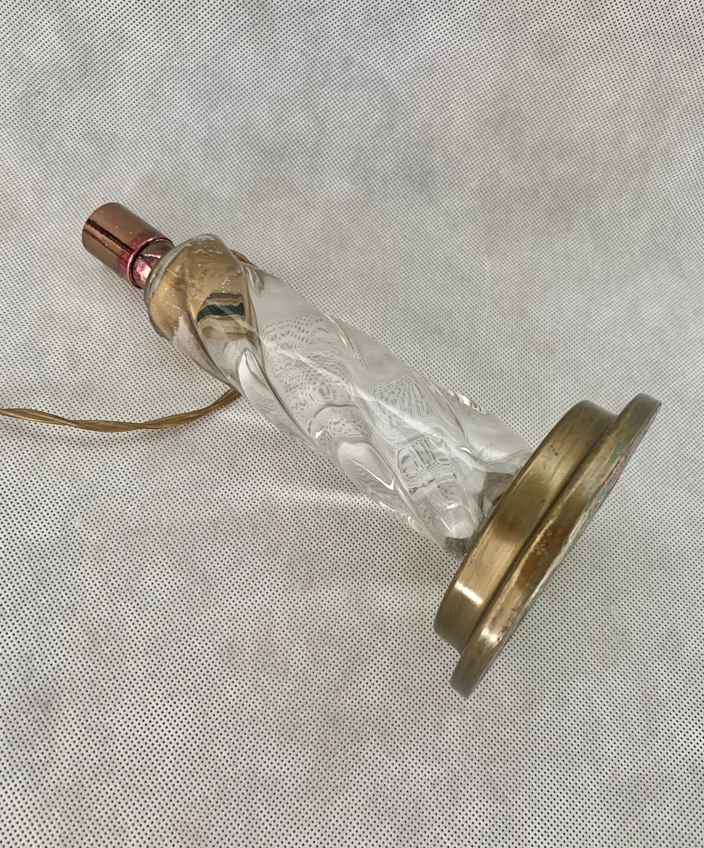 Lamp base glass and brass, 1950s