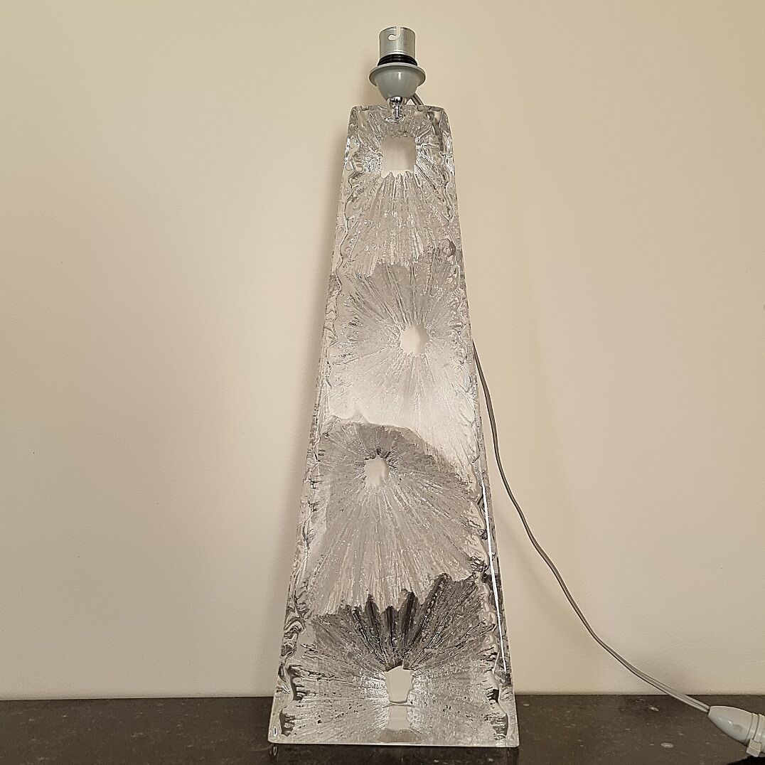 Lamp "Cratères" crystal Daum, circa 1960