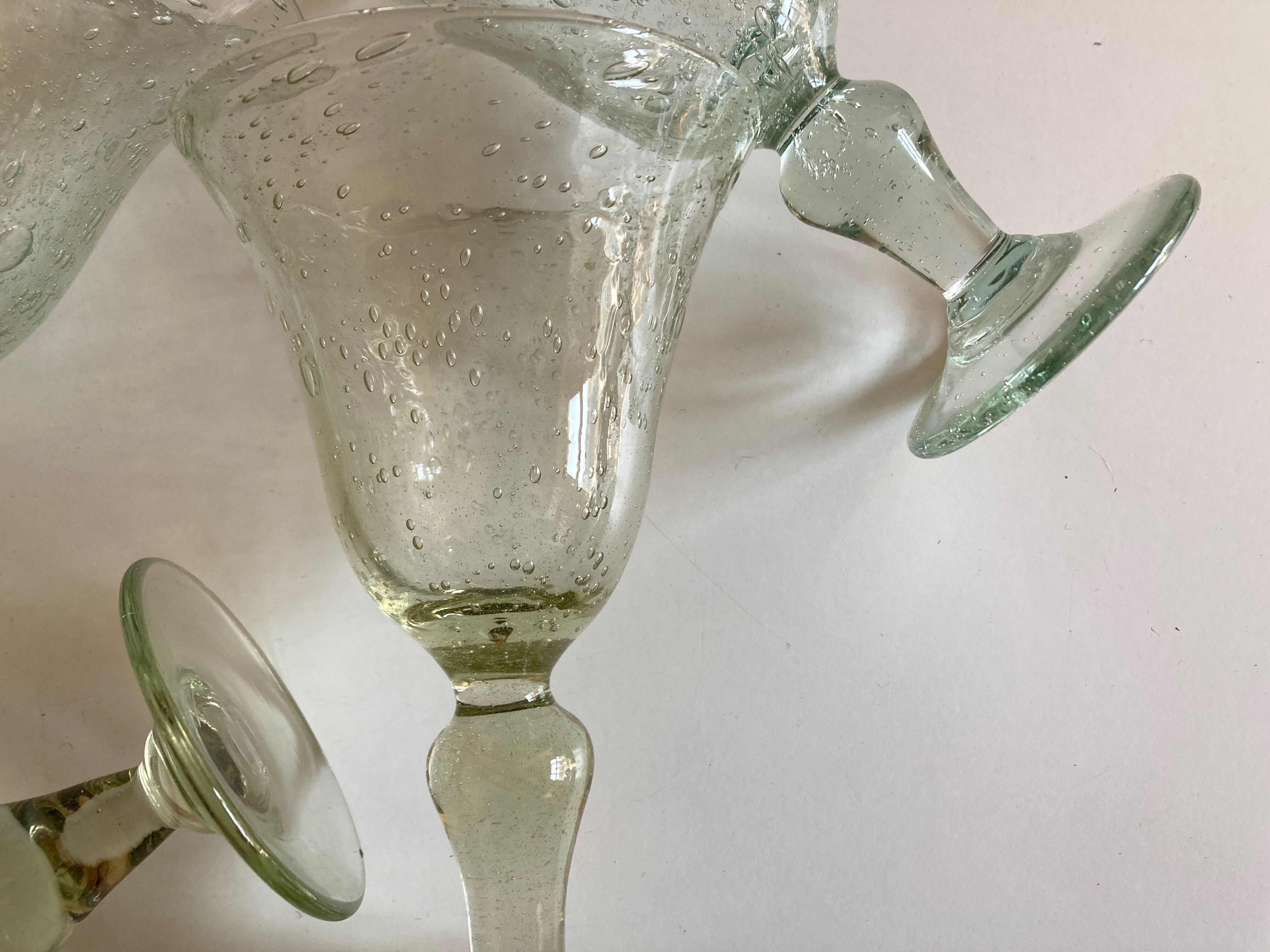 Set of 6 glasses of Biot signed 16cm 1960