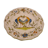 Decorative plate Moustier decoration birds