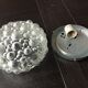 Round ceiling lamp in vintage bubbled glass 60s-70s