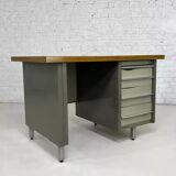 1950s industrial desk in metal and wood Remington Rand Fran