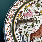 assiette fleur peinte à la main foret animaux folklorique