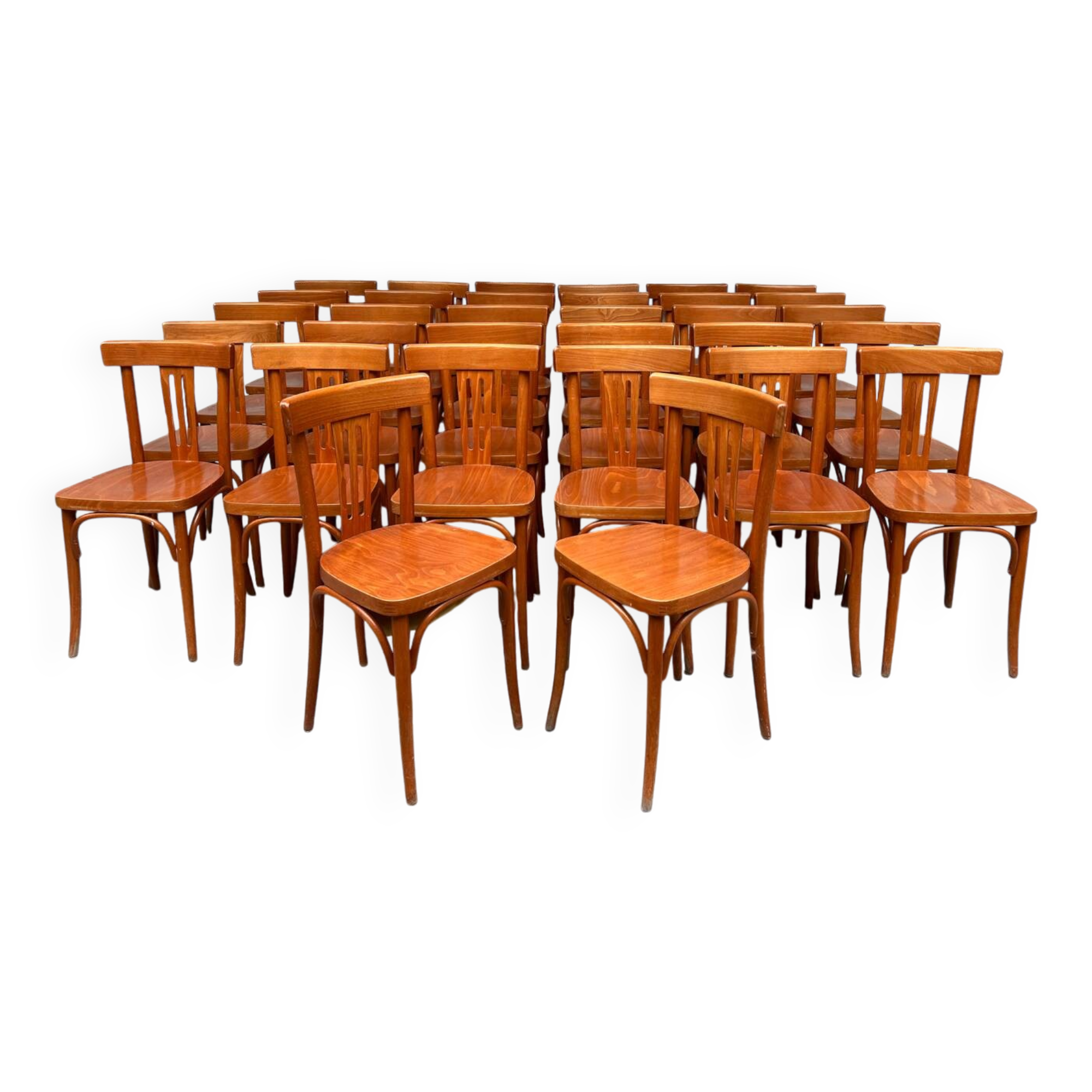 Set of 32 vintage bistro chairs
