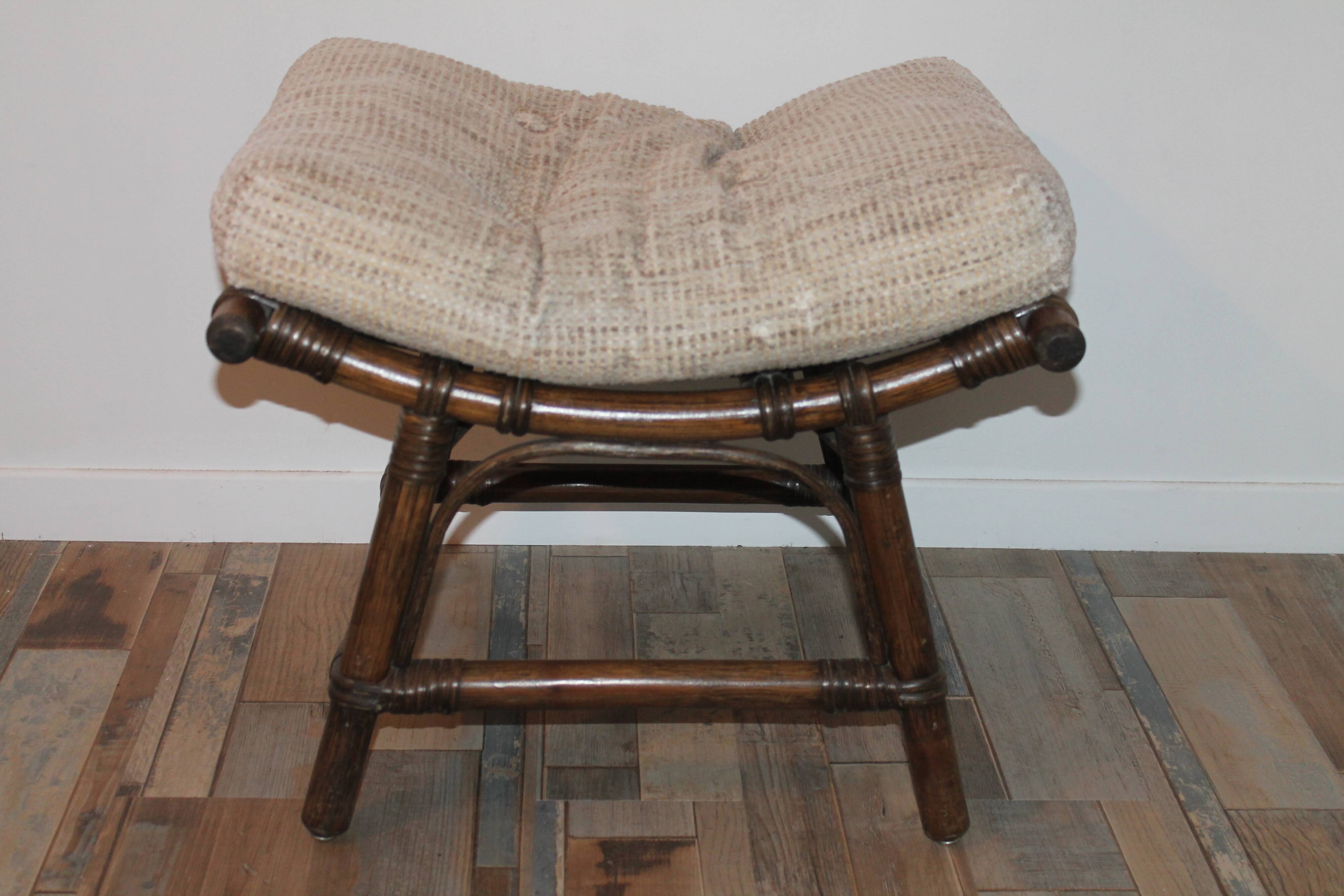Vintage rattan footrest