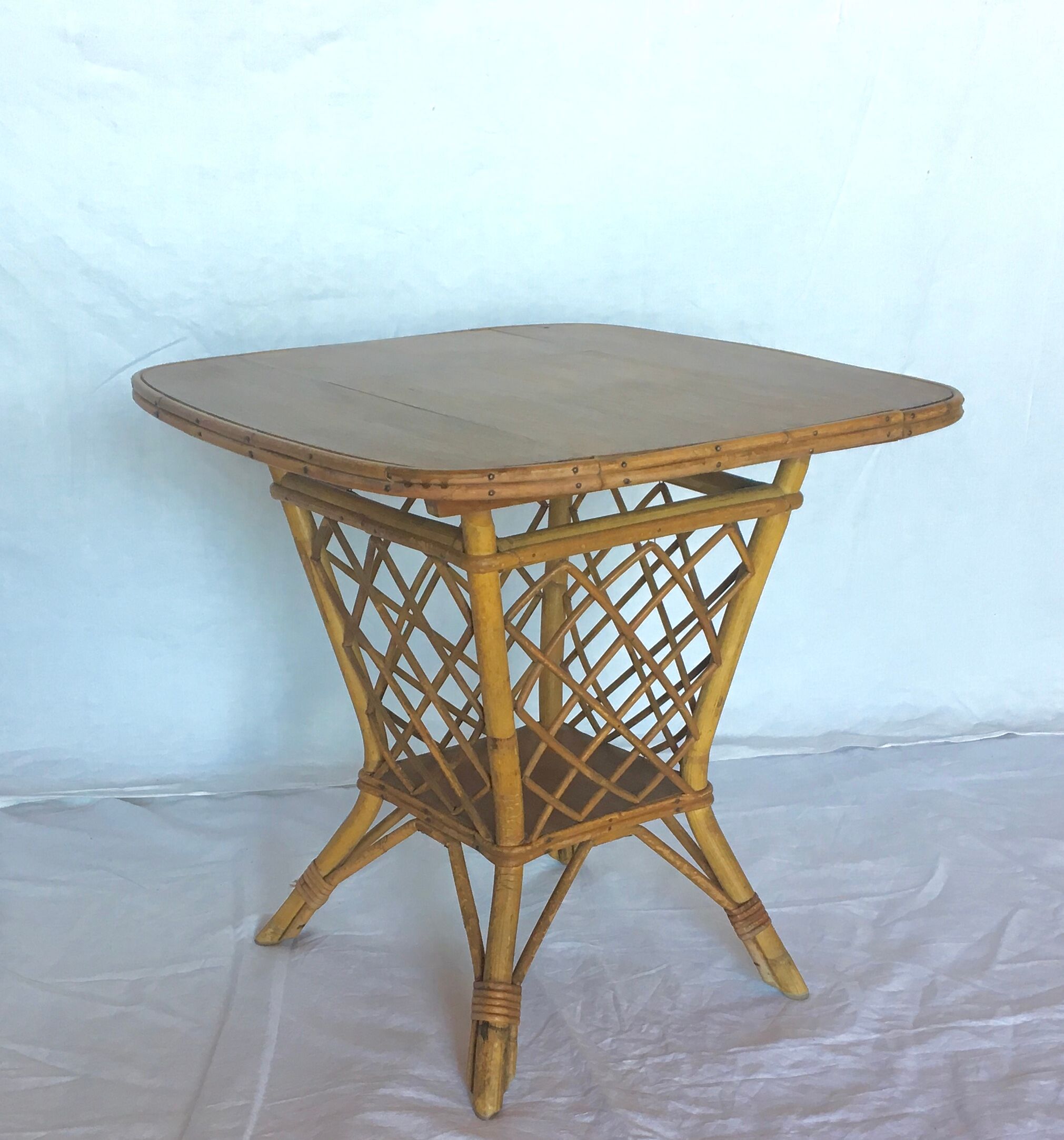 Bar table, vintage rattan