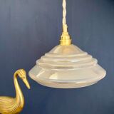 Vintage lampshade pendant lamp in pearlescent glass
