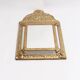 Medium vintage mirror with a decorative gold and blue metal frame, Italy, 1960s.