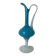 Vase pichet Aiguière piédouche verre soufflé bleu opalin