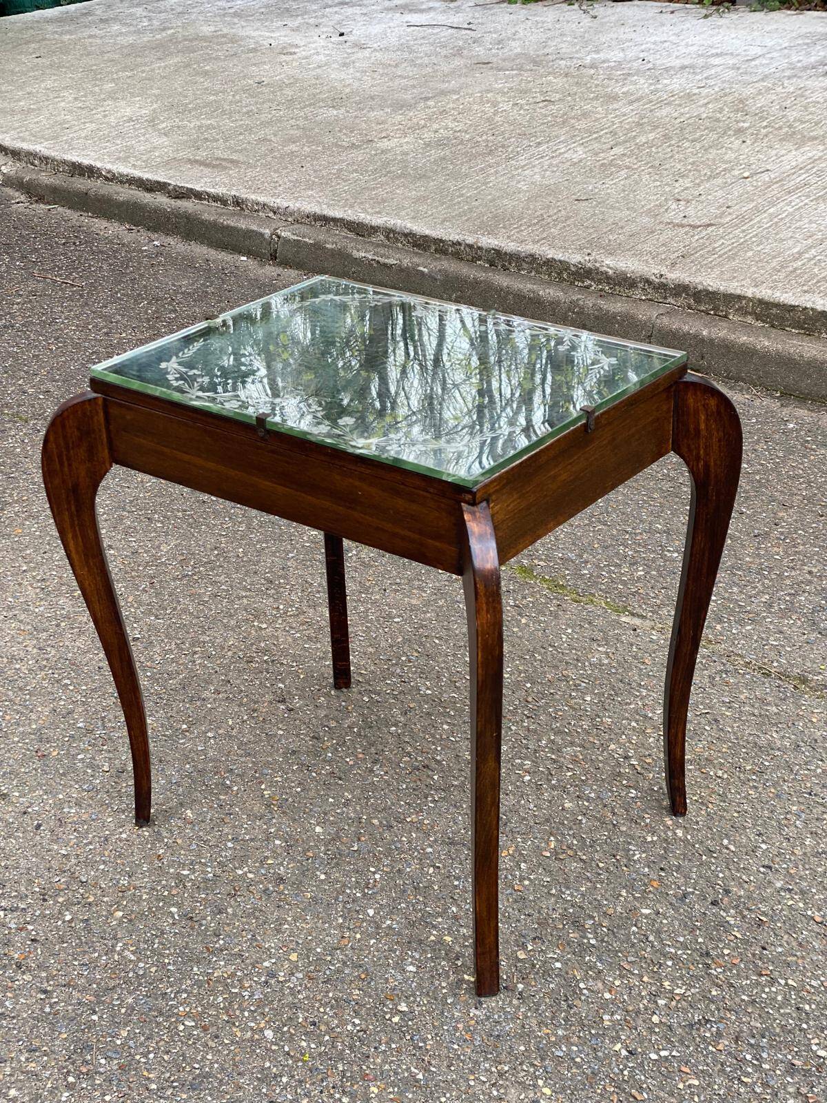 Louis XV solid wood mirrored coffee table