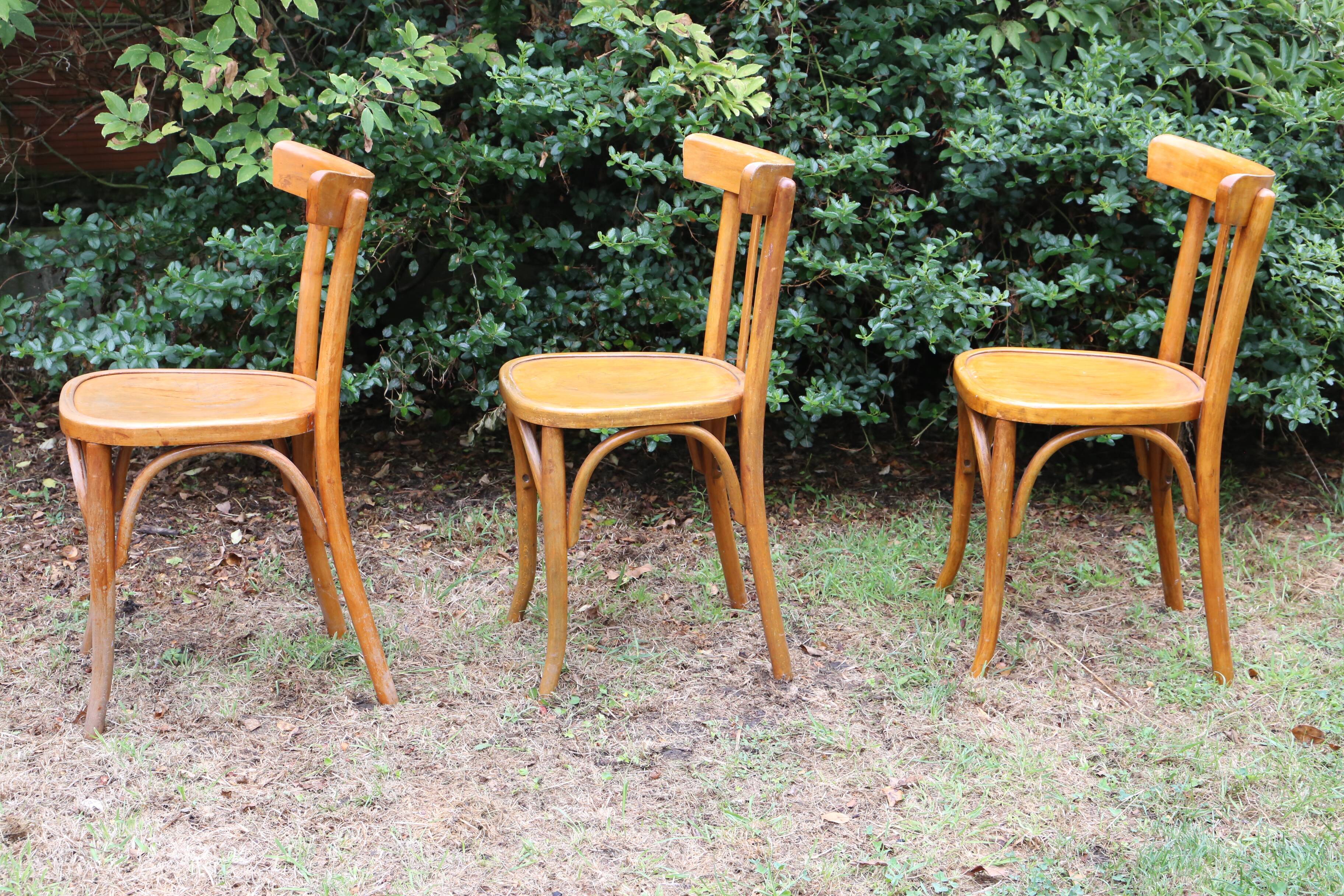 Lot of 6 Mahieu bistro chairs, numbered