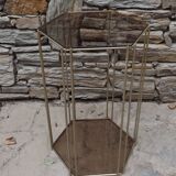 Harness octagonal brass rods and smoked glass circa 1960/1970