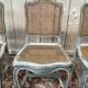Suite de 4 chaises cannées de style Louis XV rechampi