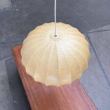 Modern mid-century German cocoon pendant lamp by Friedel Wauer for Goldkant Leuchten, 1960s.