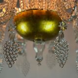 Liège chandelier in blown, molded and pinched glass, circa 1900