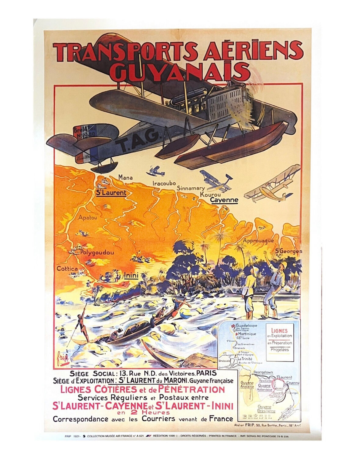 Air France Poster - Transports Aérienne Guyanais