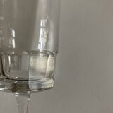 Set of 9 champagne flutes with flat sides in crystal sounding 1960