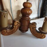 3-arm wooden chandelier