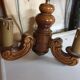 3-arm wooden chandelier