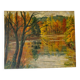 Vintage oil painting on canvas signed Cannaut Utz – autumn landscape