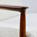 White Boucle GFM-64 armchair by Edmund Homa, 1970s