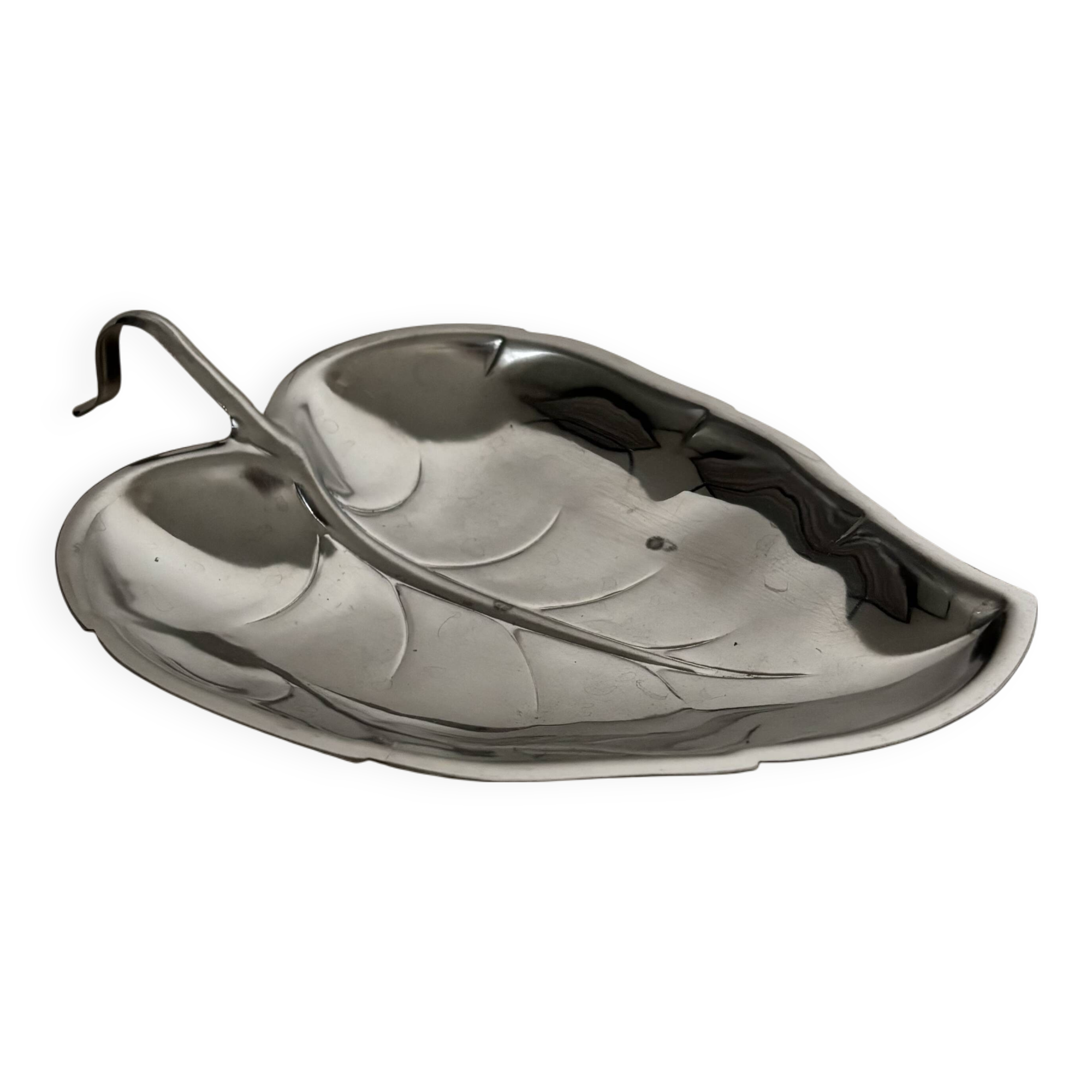 Vintage stainless steel leaf bowl