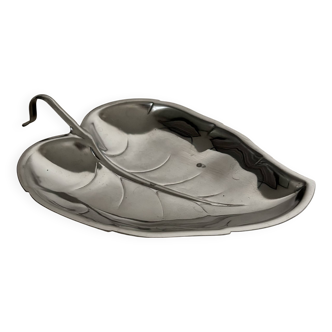Vintage stainless steel leaf bowl