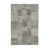 Tapis anatolien surteint fait à la main 200 cm x 297 cm tapis patchwork gris