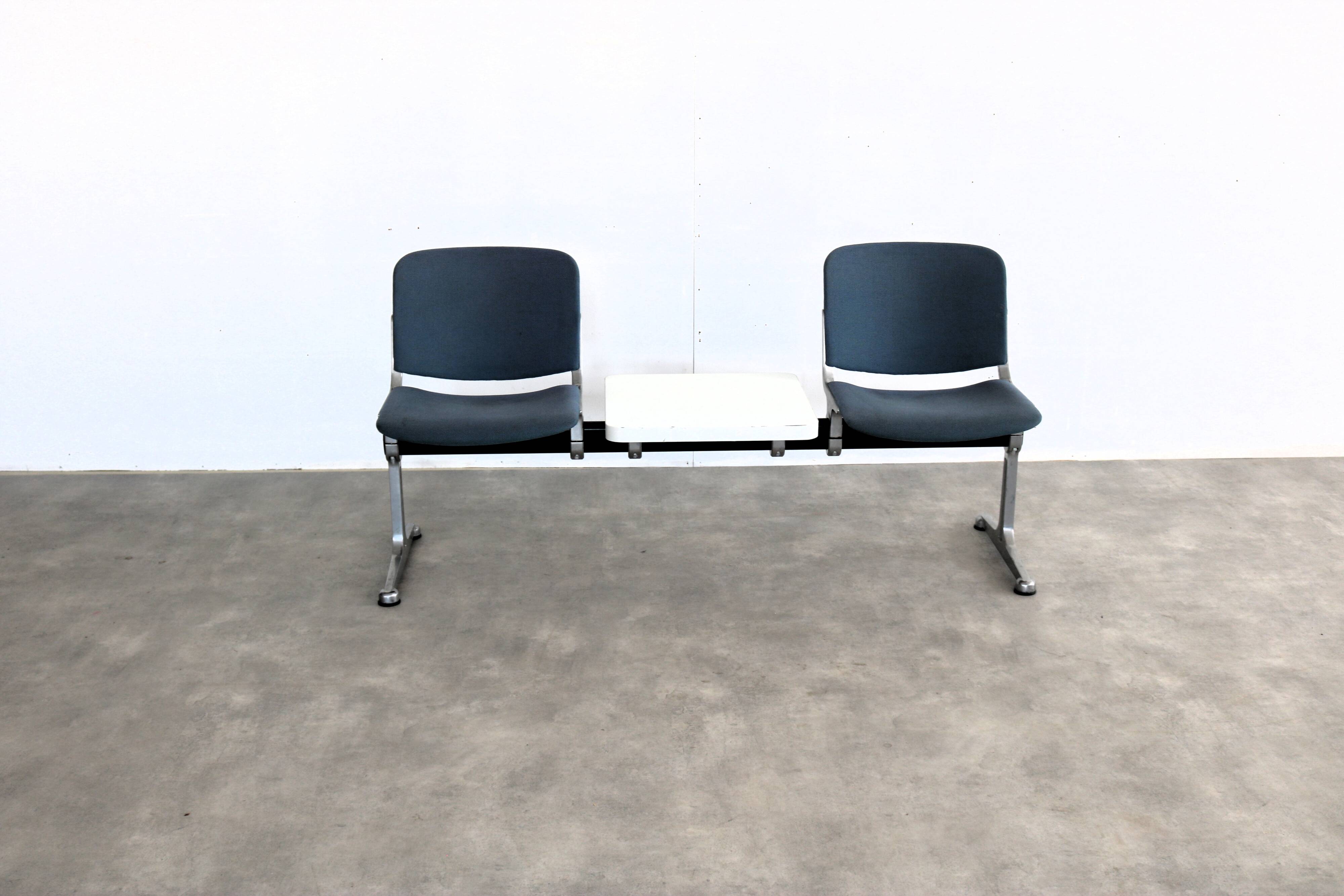 Vintage bench | waiting room bench with table | 1970s