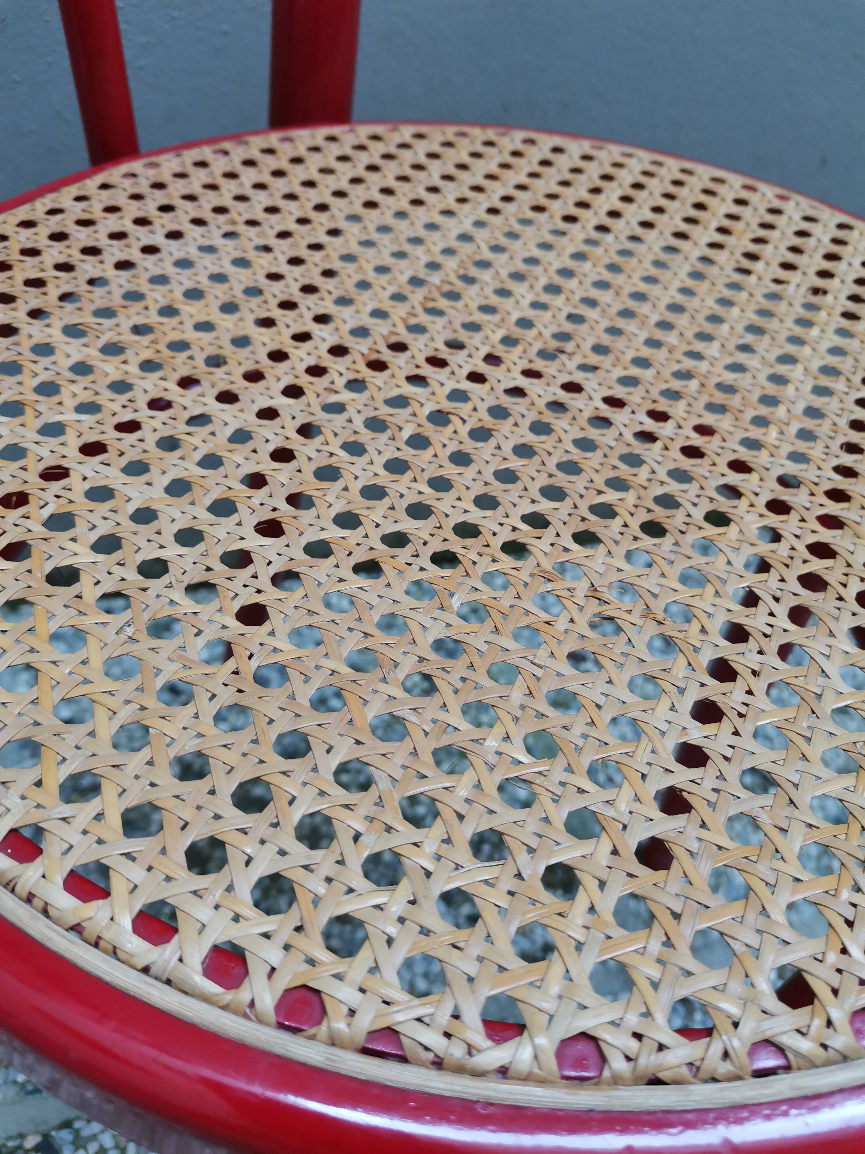 Chaise de salle à manger rouge, années 1980