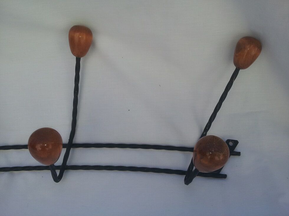 Metal and wood coat racks