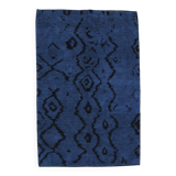 7x10 Navy Blue & Black Turkish Kilim Rug, 204x296Cm